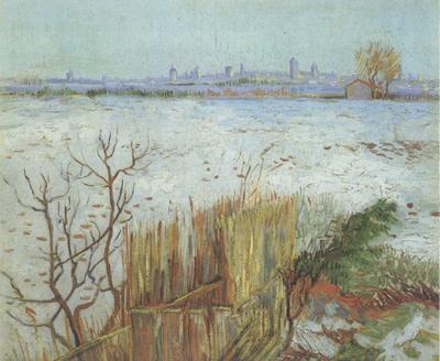 Vincent Van Gogh Snowy Landscape with Arles in the Background (nn04) oil painting picture